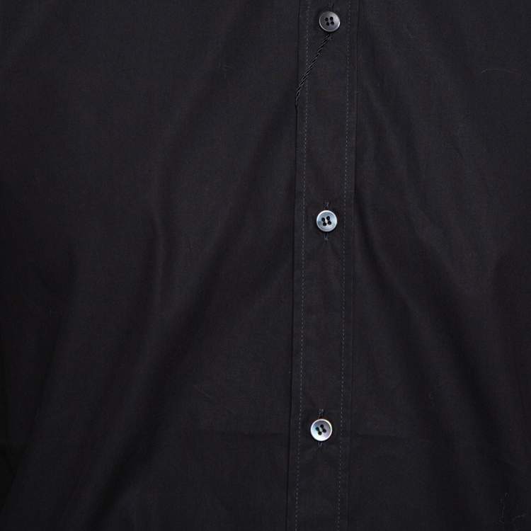 Pre Owned Dolce & Gabbana Black Cotton Button Front Shirt L