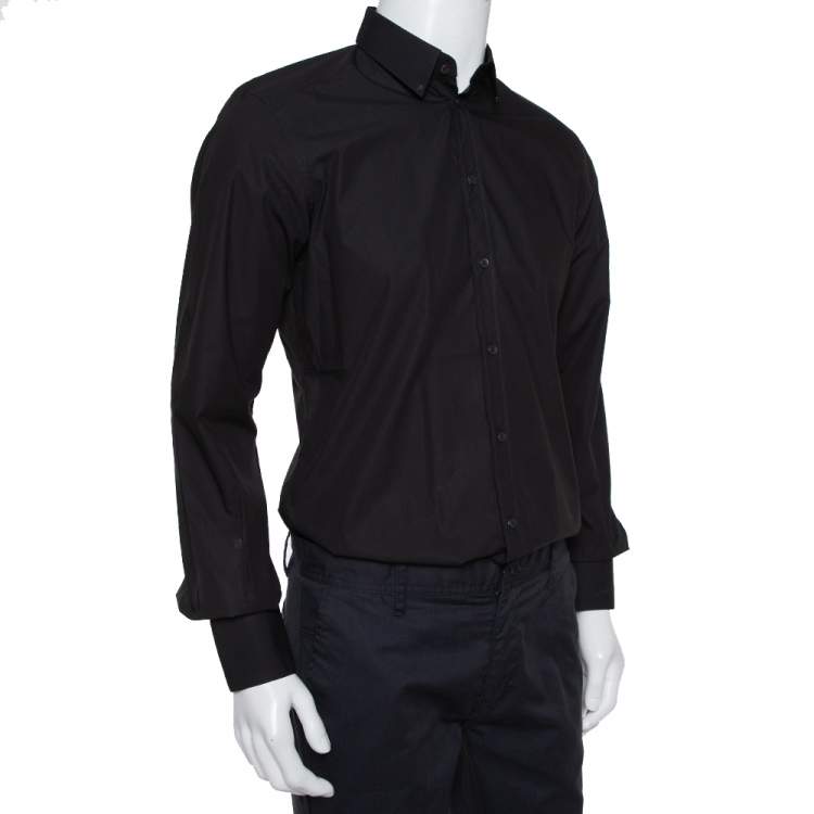 Pre Owned Dolce & Gabbana Black Cotton Button Front Shirt L