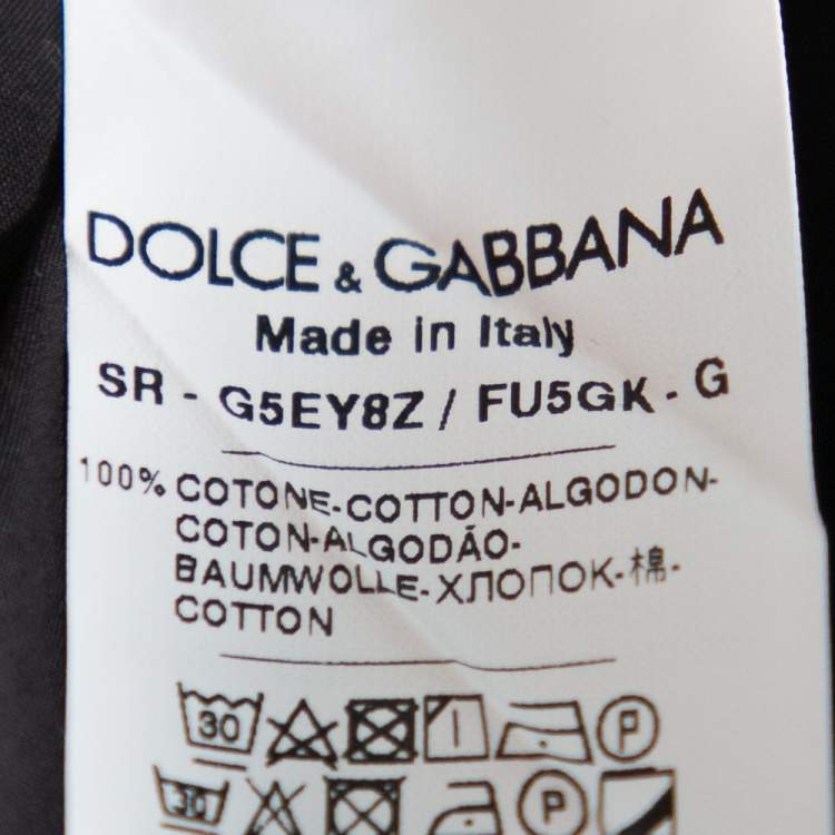 Pre Owned Dolce & Gabbana Black Cotton Button Front Shirt L