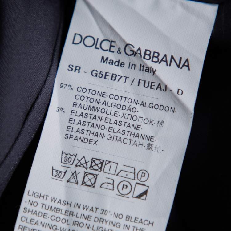 Pre Owned Dolce & Gabbana Black Stretch Cotton Gold Fit Long Sleeve Shirt XL