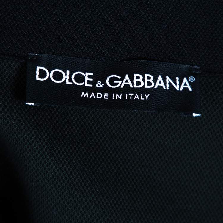 Pre Owned Dolce & Gabbana Dark Green Knit Contrast Trim Detail Zipper Front Jacket XL 