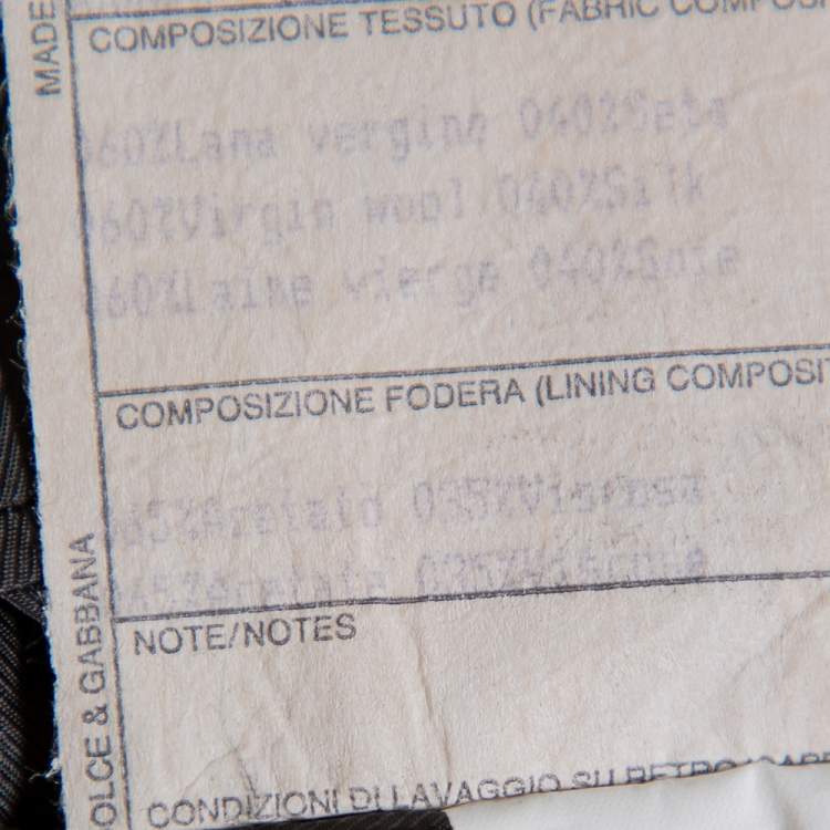 مملوكة مسبقًا Dolce & Gabbana Black Striped Wool & Silk Button Front Vintage Blazer L