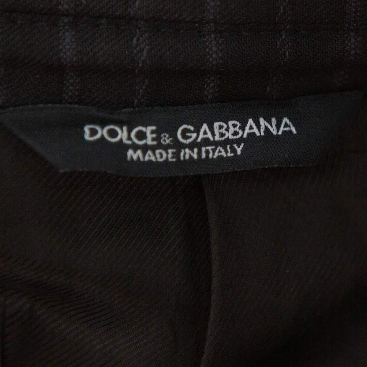 مملوكة مسبقًا Dolce & Gabbana Black Striped Wool & Silk Button Front Vintage Blazer L