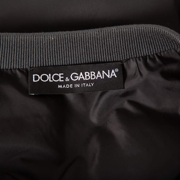 مملوكة مسبقًا Dolce & Gabbana Dark Grey Synthetic Plaque Gilet XL