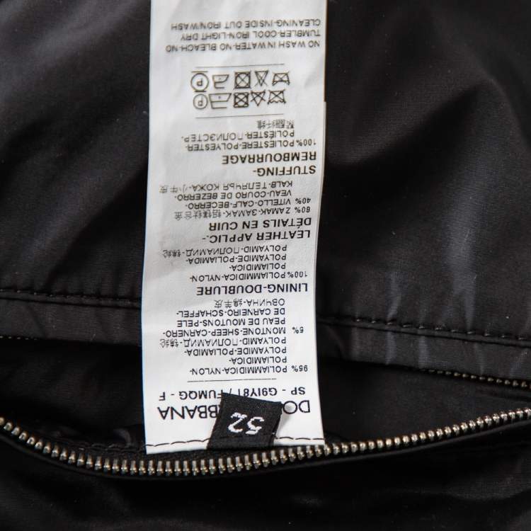 Pre Owned Dolce & Gabbana Burgundy Synthetic Zipper Front Bomber Jacket XL