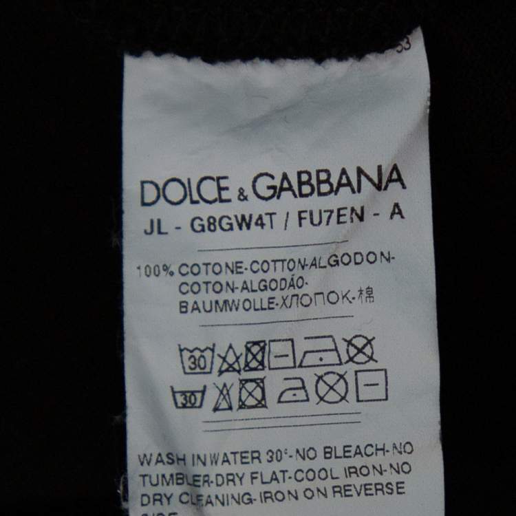 Pre Owned Dolce & Gabbana Black Cotton Pique Polo T-Shirt L
