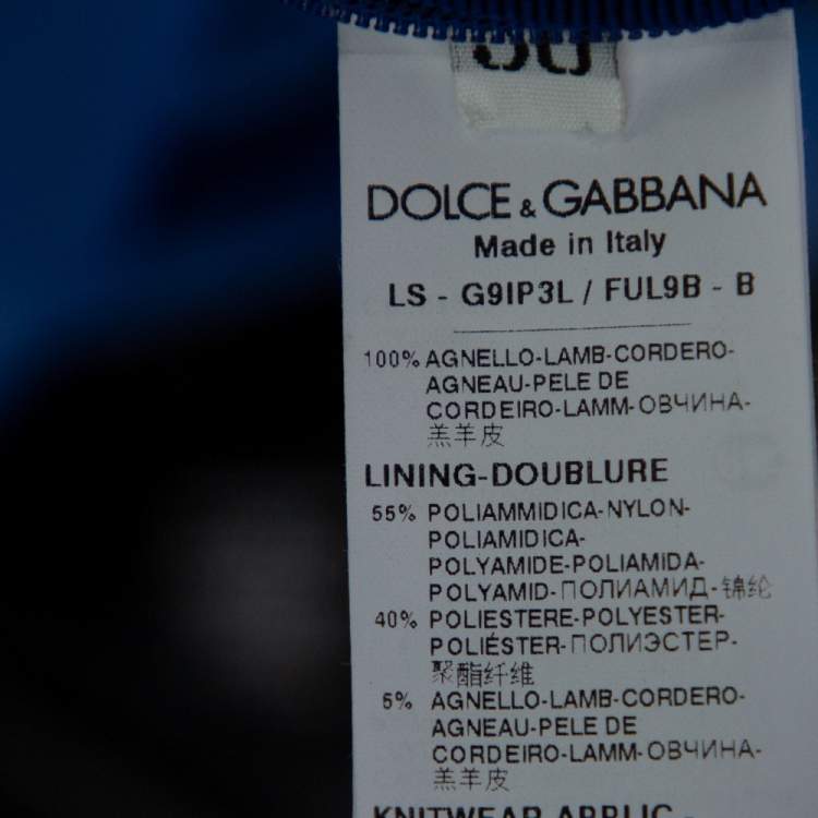 Pre Owned Dolce & Gabbana Black Leather Zip Front Hooded Jacket L