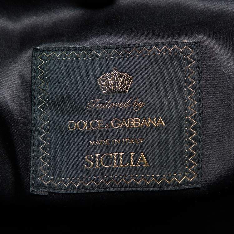 Pre Owned Dolce & Gabbana Metallic Lurex Jacquard Double Breasted Sicilia Blazer 3XL