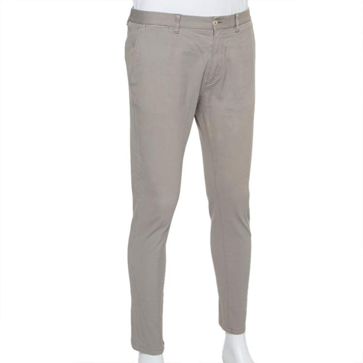 Pre Owned Dolce & Gabbana Beige Tapered Leg Trousers L