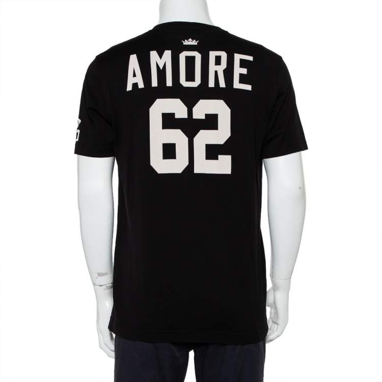 Pre Owned Dolce & Gabbana Black Cotton King Crewneck T-Shirt L