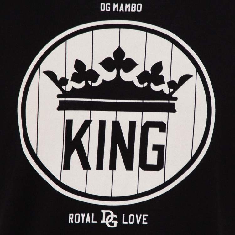 Pre Owned Dolce & Gabbana Black Cotton King Crewneck T-Shirt L