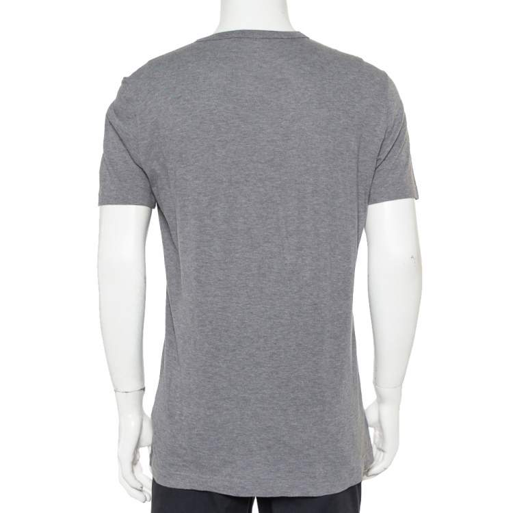 Pre Owned Dolce & Gabbana Grey Paradiso Print Cotton T-Shirt L
