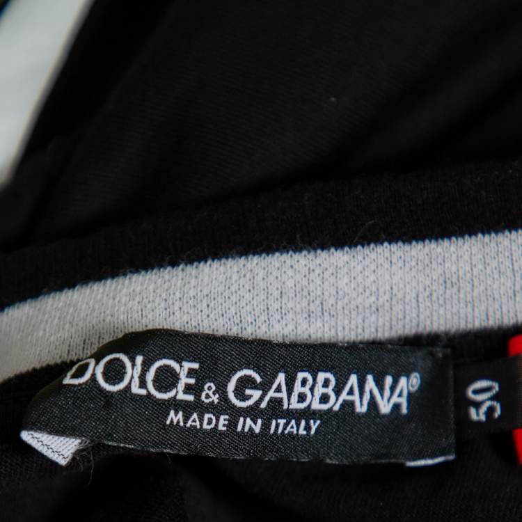 Pre Owned Dolce & Gabbana Black Cotton DG King Millennials Crewneck T-Shirt L