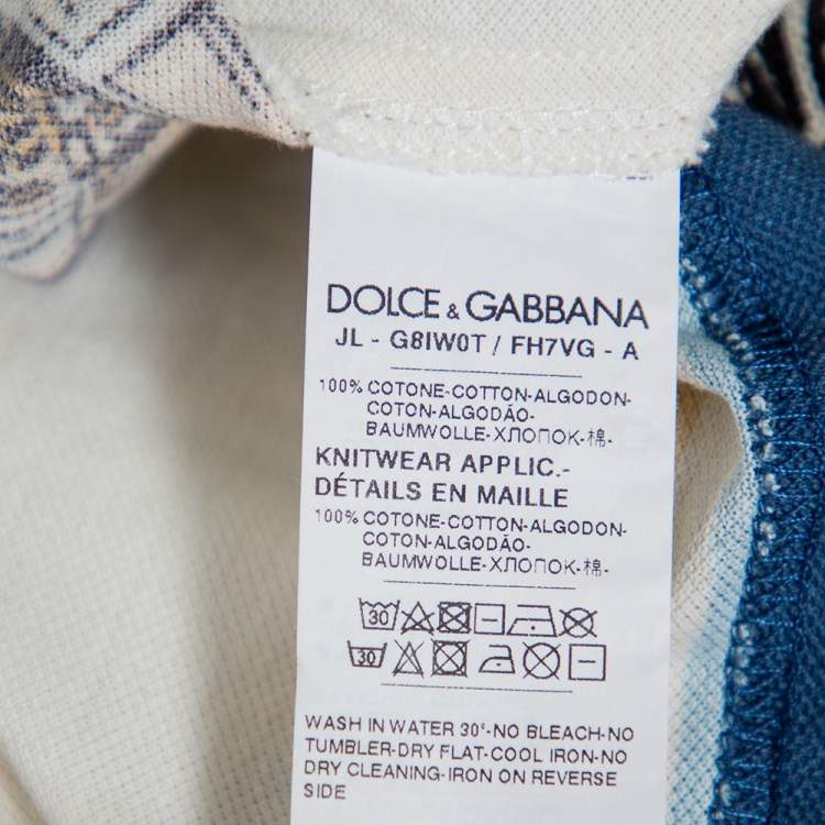 Pre Owned Dolce & Gabbana Multicolor Italy Tour Print Polo T-Shirt XL