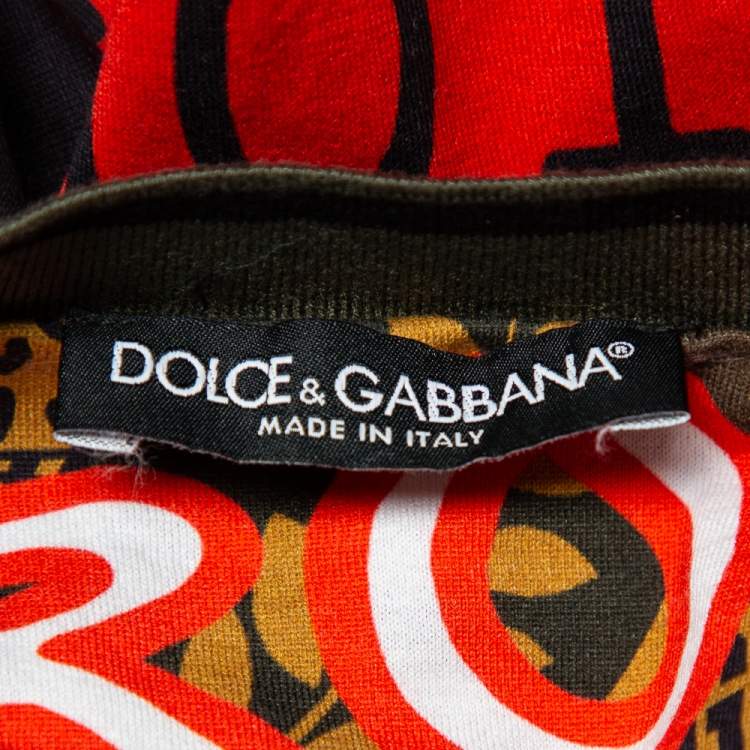 Pre Owned Dolce & Gabbana Multicolor Multiprinted Cotton Crewneck T-Shirt S