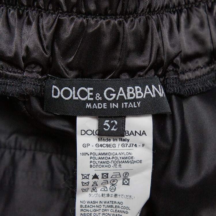 Pre Owned Dolce & Gabbana Black Synthetic Side Strip Detail Shorts XL