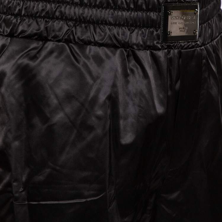 Pre Owned Dolce & Gabbana Black Synthetic Side Strip Detail Shorts XL