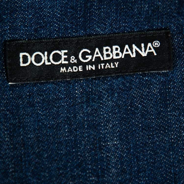 Pre Owned Dolce & Gabbana Blue Lightweight Denim Button Front Shirt L