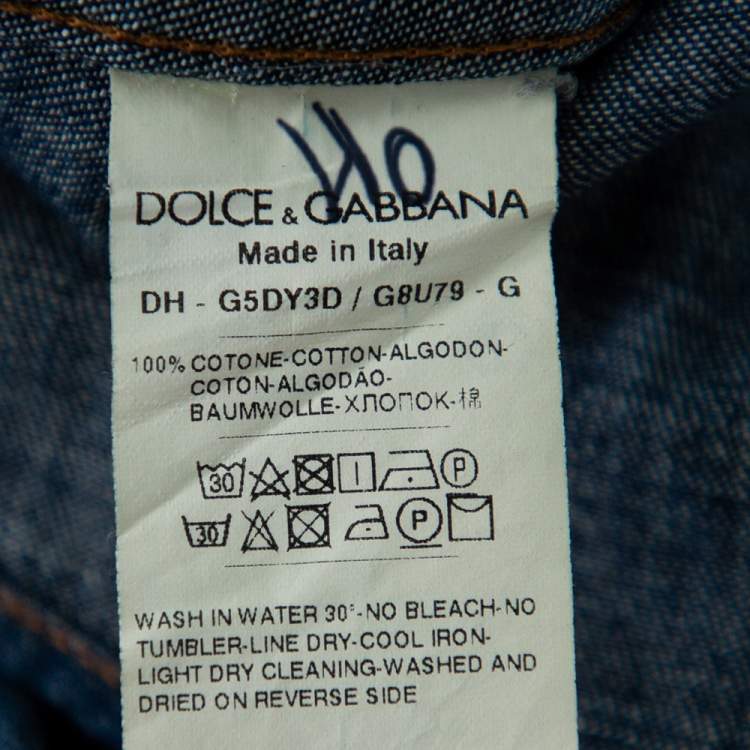 Pre Owned Dolce & Gabbana Blue Lightweight Denim Button Front Shirt L