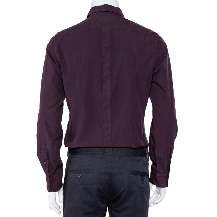 مملوكة مسبقًا Dolce & Gabbana Magenta Cotton Button Front Shirt L