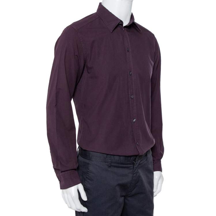 مملوكة مسبقًا Dolce & Gabbana Magenta Cotton Button Front Shirt L