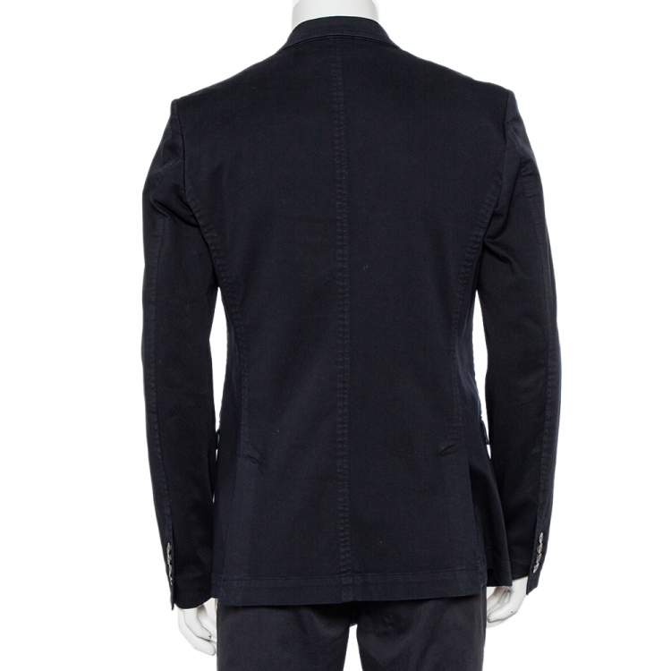 Pre Owned Dolce & Gabbana Navy Blue Denim Double Breasted Blazer XXL