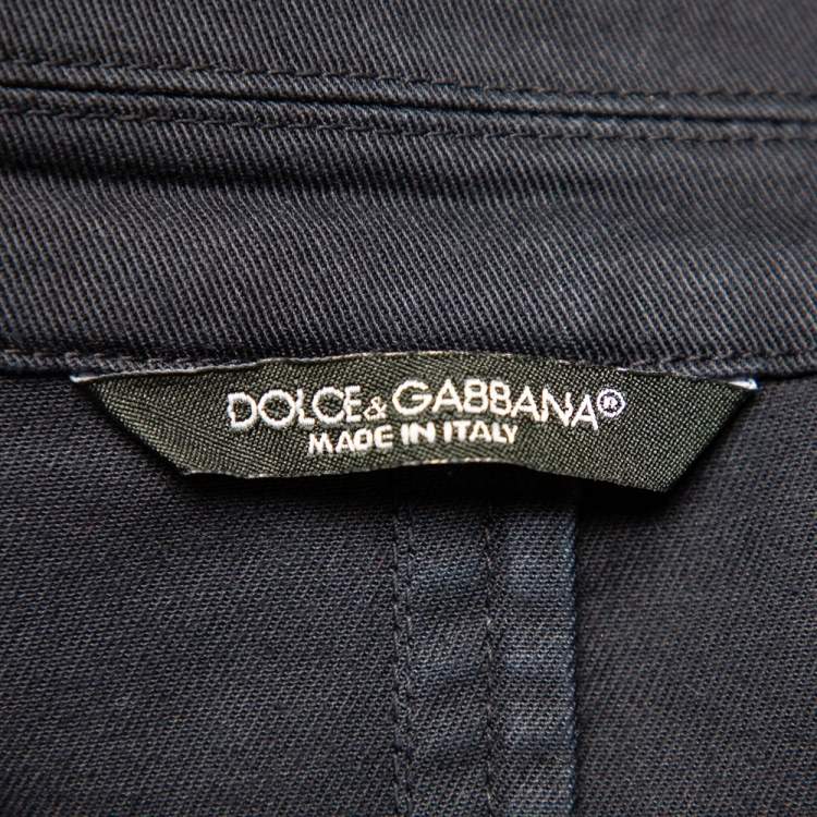 Pre Owned Dolce & Gabbana Navy Blue Denim Double Breasted Blazer XXL