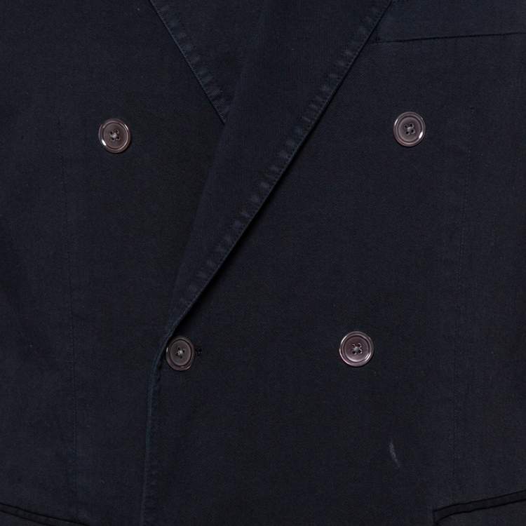 Pre Owned Dolce & Gabbana Navy Blue Denim Double Breasted Blazer XXL