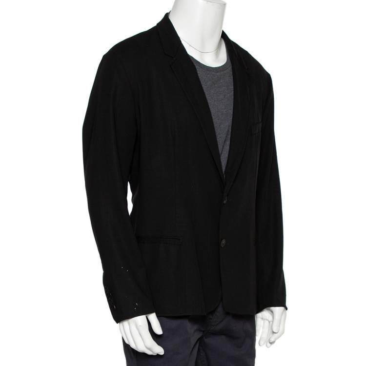 Pre Owned Dolce & Gabbana Black Wool Button Front Lightweight Blazer XXL