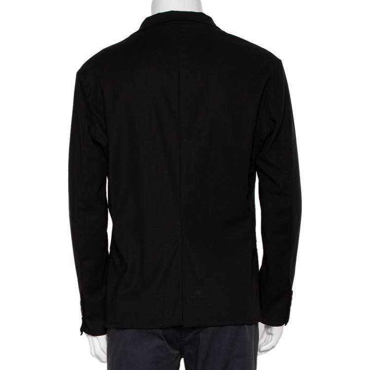 Pre Owned Dolce & Gabbana Black Wool Button Front Lightweight Blazer XXL