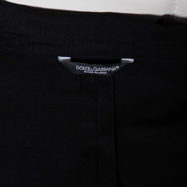 Pre Owned Dolce & Gabbana Black Wool Button Front Lightweight Blazer XXL