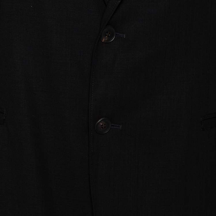 Pre Owned Dolce & Gabbana Black Wool Button Front Lightweight Blazer XXL