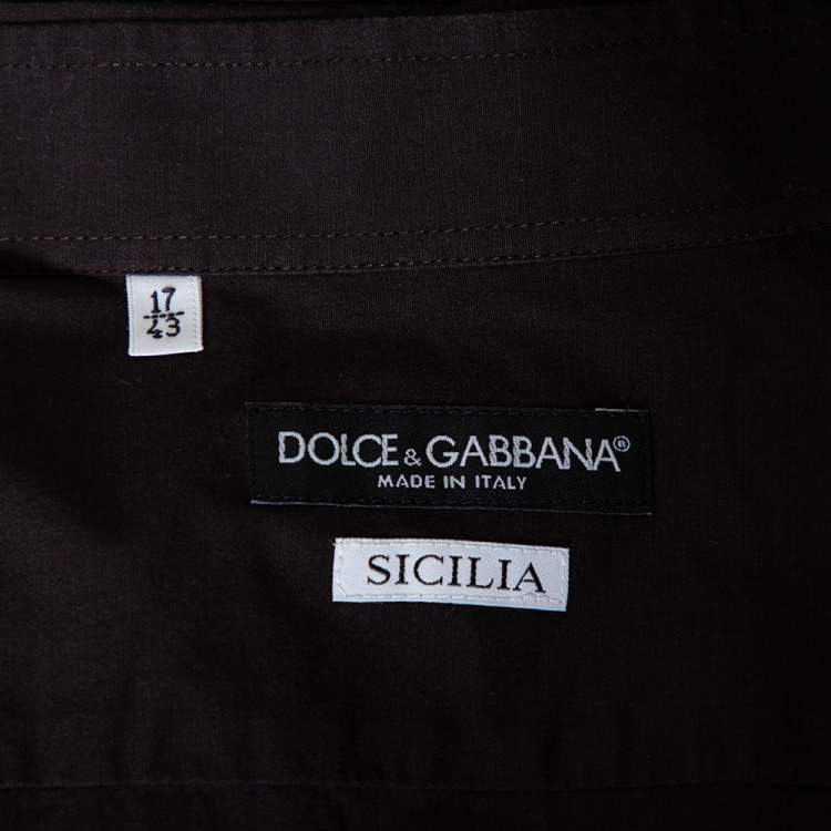 Pre Owned Dolce & Gabbana Brown Cotton Button Front Shirt XXL