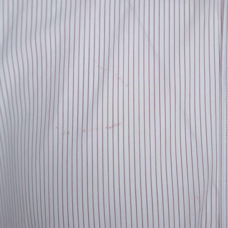 Pre Owned Dolce & Gabbana White Striped Cotton Shirt L