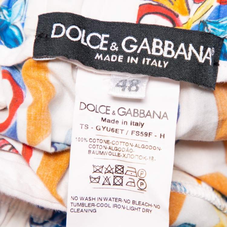 Pre Owned Dolce & Gabbana Multicolor Majolica Printed Cotton Pants M