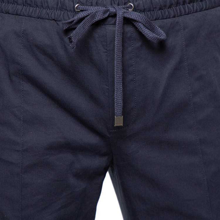 Pre Owned Dolce & Gabbana Navy Blue Cotton Track Pants S