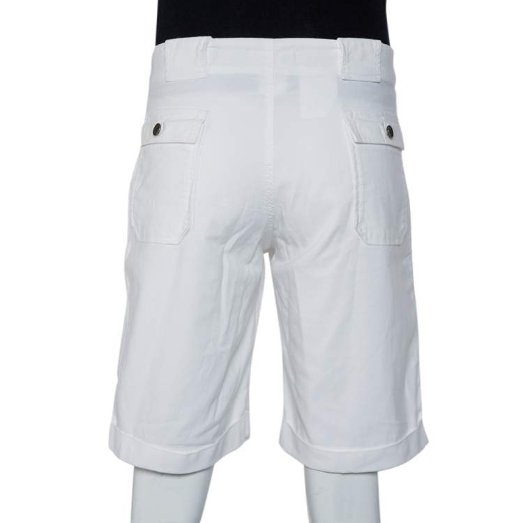 Pre Owned Dolce & Gabbana White Cotton Classic 20 Bermuda Shorts L