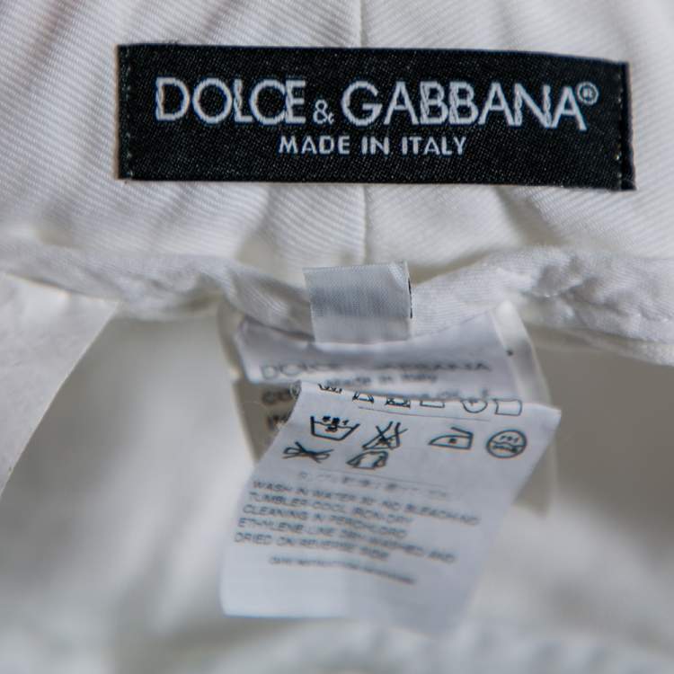 Pre Owned Dolce & Gabbana White Cotton Classic 20 Bermuda Shorts L