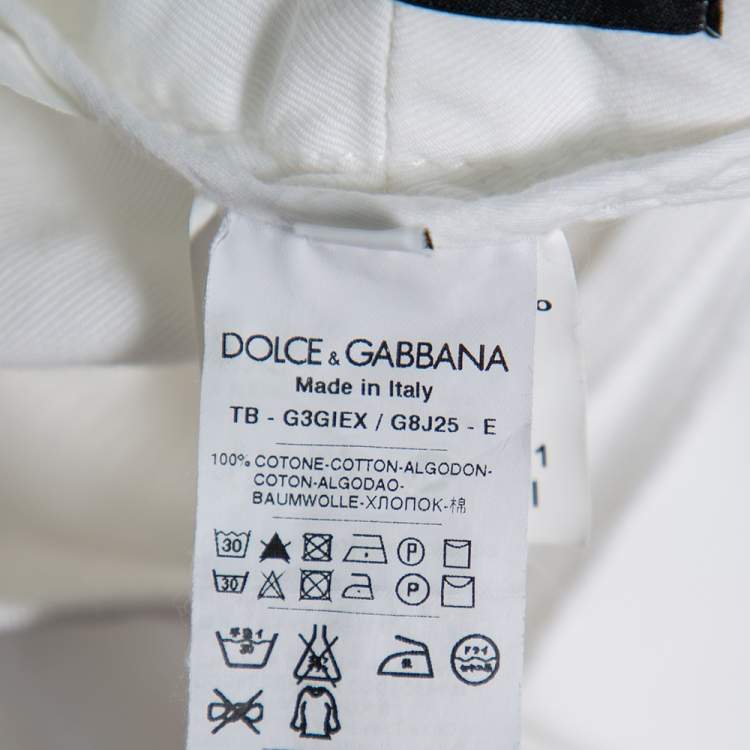 Pre Owned Dolce & Gabbana White Cotton Classic 20 Bermuda Shorts L