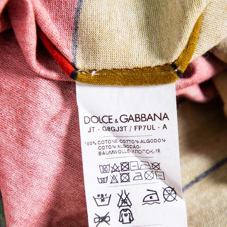 Pre Owned Dolce & Gabbana Red Cactus & Love Printed Crewneck T-Shirt M