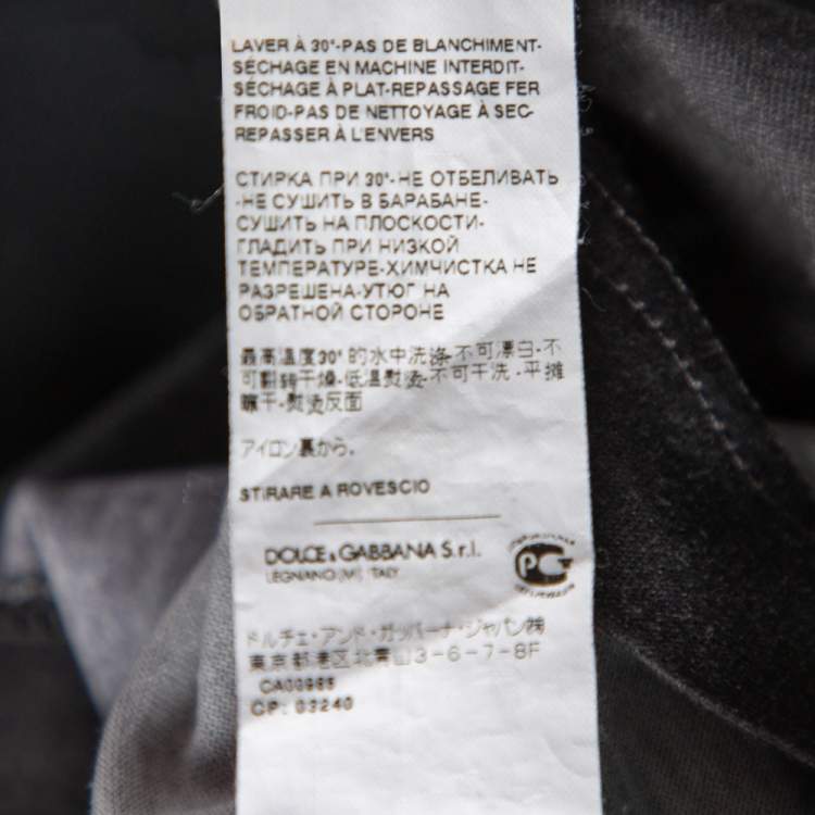 Pre Owned Dolce & Gabbana Black Star % Musical Printed Cotton Crewneck T-Shirt XL