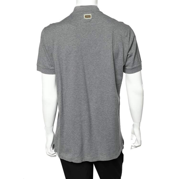 Pre Owned Dolce & Gabbana Grey Cotton Pique Polo T-Shirt 3XL