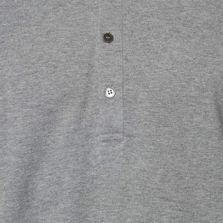 Pre Owned Dolce & Gabbana Grey Cotton Pique Polo T-Shirt 3XL