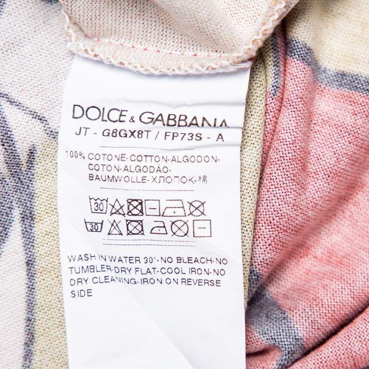 مملوكة مسبقًا Dolce & Gabbana Red Musical Printed Cotton Crewneck T-Shirt S