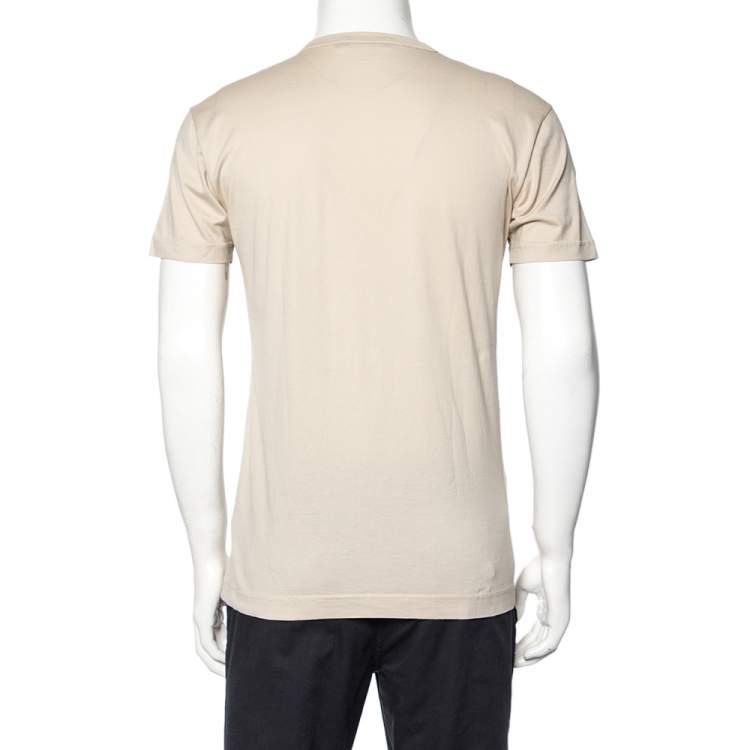 Pre Owned Dolce & Gabbana Beige Cotton Marilyn Monroe Printed Crewneck T-Shirt M