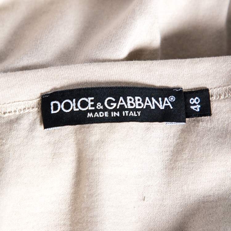 Pre Owned Dolce & Gabbana Beige Cotton Marilyn Monroe Printed Crewneck T-Shirt M