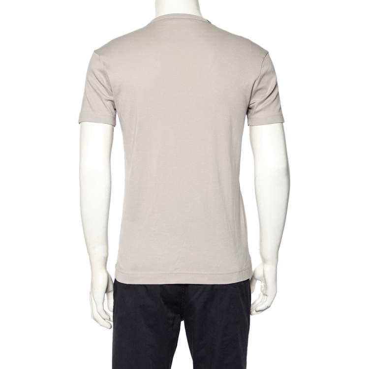 Pre Owned Dolce & Gabbana Grey Monica Bellucci Printed Cotton Crewneck T-Shirt M