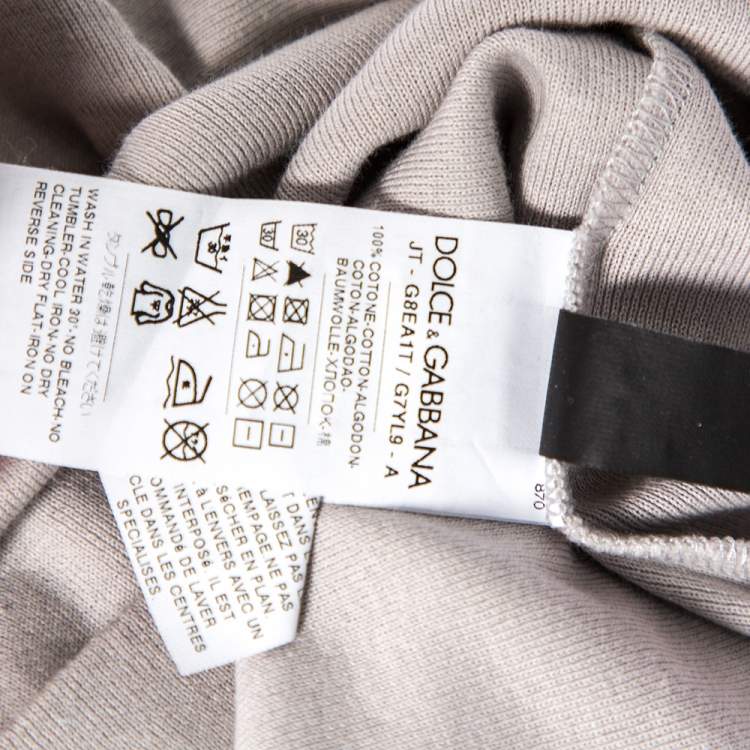 Pre Owned Dolce & Gabbana Grey Monica Bellucci Printed Cotton Crewneck T-Shirt M