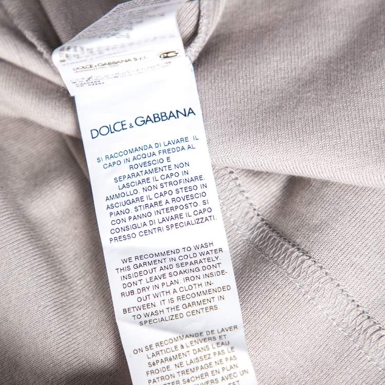 Pre Owned Dolce & Gabbana Grey Monica Bellucci Printed Cotton Crewneck T-Shirt M