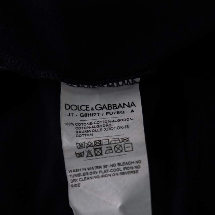 Pre Owned Dolce & Gabbana Midnight Blue Cotton Knit Crewneck T-Shirt L